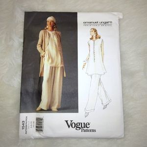 VOGUE 1542 Emanuel Ungaro Paris Original Jacket Top Pants Size 6-8-10